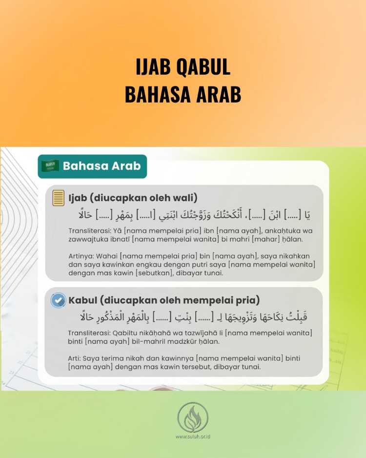 ijab qabul bahasa arab